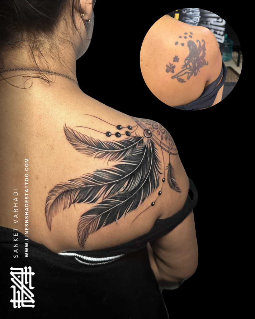 Feather Coverup Tattoo