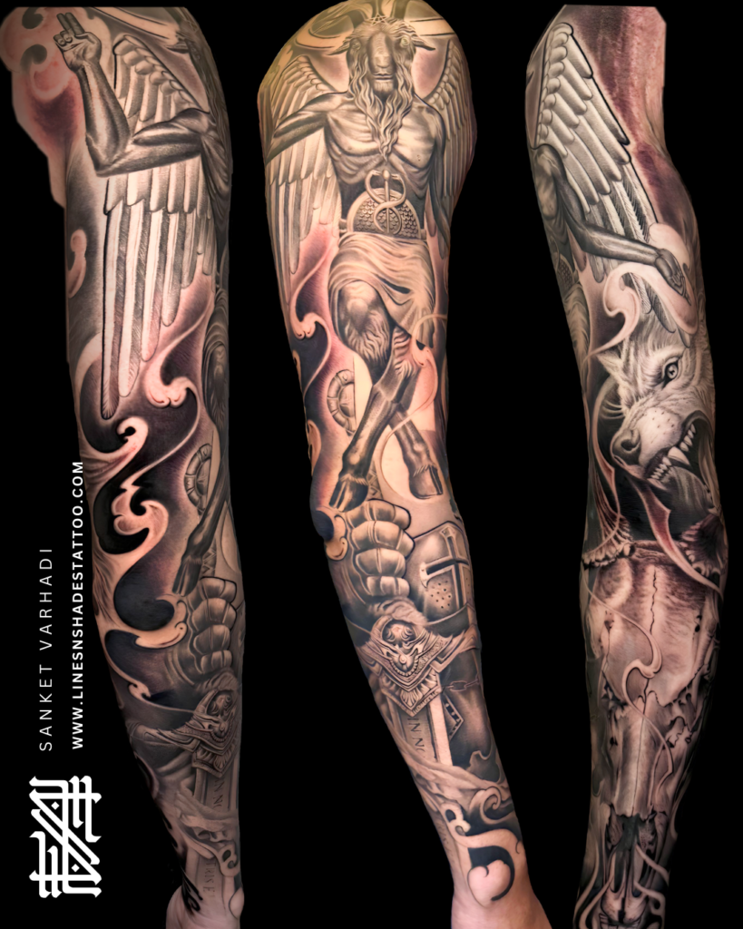 Baphomet Sleeve Tattoo